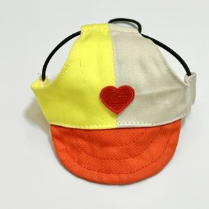 TEMU 귀여운 하트 패턴 애완견용 덕빌 캡 - 소형, 중형, 대형 강아지용 조절 가능한 스트랩 야구모자, 귀 보호 및 자외선 차단