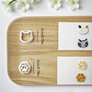 TEMU 귀여운 고양이 발 모양 클레이 몰드 2개 세트. 폴리머 클레이 절단에 적합합니다. 이 고품질의 주얼리 제작 키트는 스타일의 비즈, 귀걸이 및 기타 주얼리 아이템 제작에 이상적이며 초보자와 숙련자 모두에게 적합합니다.