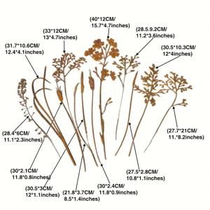TEMU 12개 세트 금속 야생화 화분 장식 스테이크, 야외용 창의적인 철제 아트 플러그인 공예, 러스틱 스타일, 홈 , 아트 스테이크, 발코니, 연중 배치용