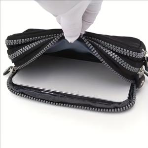 TEMU 여성용 3단 지퍼 휴대폰 가방 패션 핸드백 다층 포켓 동전 지갑 메이크업 가방 지갑 손목 가방