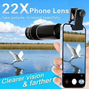 TEMU 초고화질 22배 줌 스마트폰용 망원렌즈, 사진 촬영과 포토그래피에 최적의 파트너, 장거리 촬영 가능, iPhone, 삼성, 샤오미 등과 호환, 휴가 선물로 추천