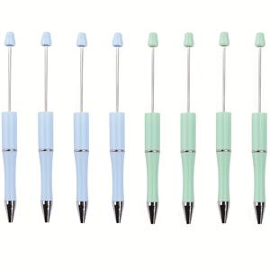 TEMU 8개 송화 그린 비즈 펜, 창의적인 DIY 밝은 색상 볼펜, 학교 사무용품, 검정 잉크, 플라스틱 소재, 선생님과 친구를 위한 생일 선물