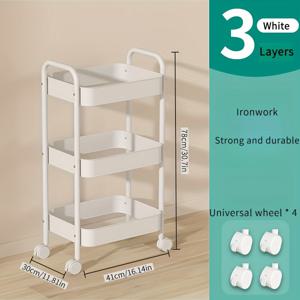 TEMU 1개 욕실 수납 및 정리용 샤워 캐디, 컴팩트 3단 롤링 카트, 범용 바퀴 장착, 철제 다목적 수납 트롤리 정리대, 욕실, 주방, 사무실, 거실용, 공간 절약형 모던 디자인, 화이트/블랙, 샤워 캐디, 사무용 보관함,거실 장식, 트롤리,세련된 디자인,고품질 금속,녹 방지 카트,바퀴 달린 정리함,바쁜 전문가들
