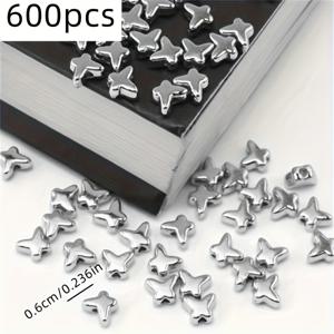 TEMU 600개 6mm 아크릴 미니 나비 모양 구슬 DIY 팔찌 목걸이 반지 휴대폰 체인 소형 공예 액세서리 장식 구슬 스페이서 구슬 선물