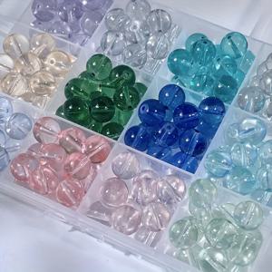 TEMU 100개-8mm 심플 스타일 투명 유리 구슬 - 다양한 혼합 랜덤 컬러, DIY 핸드메이드 목걸이 재료, 일상 착용 및 선물용, 스타일 액세서리, 핸드크래프트 애호가를 위한 필수 아이템, 크리스마스와 할로윈에 완벽한 액세서리