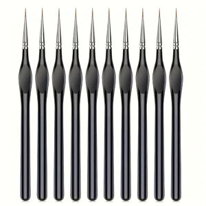 TEMU 10개입/00000 미니어처 페인트 브러쉬, 나일론 털 디테일 페인트 브러쉬 세트, 미세한 디테일 및 아트 페인팅용, 전문가용 작은 미니 페인트 브러쉬, 넘버, 피규어, 공예, 모델, 수채화, 돌에 완벽한 아트 용품