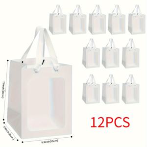 TEMU 그녀/남자를 위한 선물 세트 (흰색 선물 포장 가방 및 상자 12개), 외출용 휴대용 토트백 - 크리스마스 선물 포장 상자, 보관 가방, 진열 가방, 꽃 가방