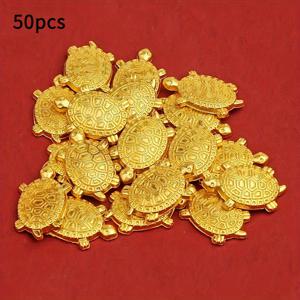 TEMU 50개 골든 행운 거북이 풍수 부가 거북이 메탈 바다 거북이 참지갑 부적 사무실 장식 복수 부가 비즈니스 선물 집들이 선물 수제 조각 영적 주얼리