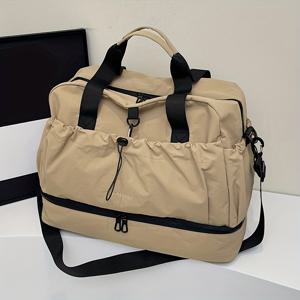 TEMU ZUOMANNI 대형 여행 더플백 - 독립형 신발 수납공간, 기내 반입 가능한 헬스 요가 가방, 내구성 강한 옥스포드 원단, 남성용 휴대용 더플백 (탄색)