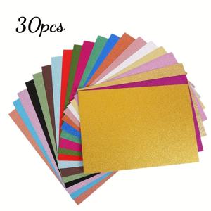 TEMU 30장 A4 사이즈 글리터 카드스톡 - 생생한 색상, 21×29.7cm, 250gsm 두꺼운 카드지, DIY 예술 및 공예, 장식, 결혼식, 크리스마스 이브, 휴일 인사말 카드, 생일 초대장, 스크랩북 재료, 종이 공예 용품, 가벼운 장식용 종이, 결혼식 장식,축제 디자인,내구성 있는 소재,이벤트 플래너