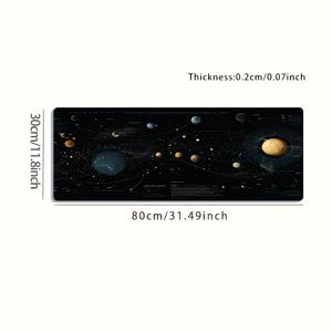 TEMU 검은색과 금색의 코스믹 행성 네트워크 디자인의 대형 게이밍 마우스 패드. 미끄럼 방지 기능이 있는 워셔블 고무 베이스가 특징입니다. 이 오버사이즈 데스크 매트는 사무실 꾸미기, 컴퓨터 장식 및 데스크탑 장식에 완벽합니다.|컴퓨터책상