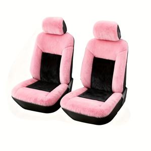 TEMU 전방 2인용 더블 시트 플러시 범용 시트 커버, 완전 밀폐형, 미끄럼 방지, 플러시 바닥과 스펀지 복합재로 더 오래 지속되는 보온 효과, 남녀 모두를 위한 자동차 용품