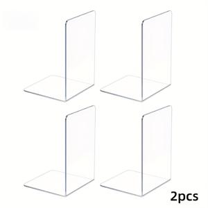 TEMU 2개 아크릴 책꽂이 - 투명 데스크탑 책장, 사무실 및 가정용으로 내구성이 뛰어나고 선명한 디스플레이 스탠드, 파일과 같은 다양한 물품에 적합