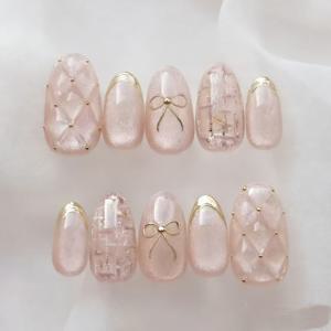 TEMU 고양이 눈 효과와 반짝이는 금색 포인트가 있는 독특하고 고급스러운 3D 젤 네일 아트 10개입 - 도구 키트 포함, 친구들과 모임 또는 오후 티 파티에 완벽