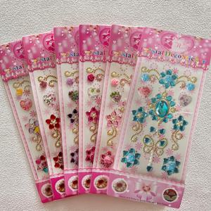 TEMU 6장 반짝이 라인스톤 스티커 아크릴 나비, 꽃, 하트 왕관 글리터 자체 접착 합성 보석 스티커, 카니발 페이스 페인팅, 축제 장식 DIY 수제 선물용