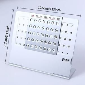 TEMU 1개 영원한 달빛 뷰 데스크탑 캘린더 플래너 - 날짜 없음, 보관 공간, 월간 칸막이, 주간 격자 형식, 빨간색 라벨이 있는 날짜 프린트 포함 - 가정 사무실, 작업 공간 또는 개인 정리용으로 적합, 철제 재질