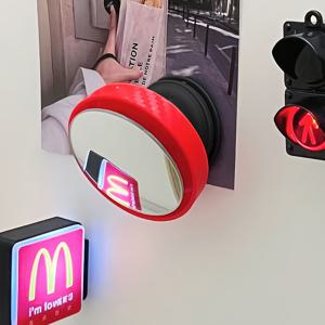 TEMU 1개 광각 볼록 거울 | 차량 블라인드 스팟 거울, 에어백 휴대폰 거치대, 냉장고 자석, 자가 접착, 범용