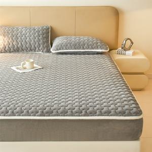 TEMU 극세사 침대패드 겨울용 부드러운 촉감과 폭신한 쿠션감 따뜻한 보온 침대 시트 매트리스 보호 커버|매트리스커버