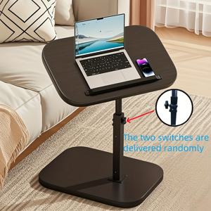 TEMU [국내발송] 물건을 넣는 선반 높이 조절 가능한 소형 테이블 360도 회전 및 뒤집기 휴대용 조절 가능한 접이식 침대 테이블 모던 우드 다기능 작업대 금속 프레임 컴팩트 디자인 소형 공간 및 거실 사용 쉬운 조립 전원 불필요 스타일 내구성 있는 구조|좌식테이블