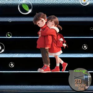 TEMU 2D 평면, 1개 사랑스러운 커플 차량용 방향제 디퓨저 클립, 재사용 가능한 차량 통풍구 차량 내부 액세서리, 차량용 향기 디퓨저, 