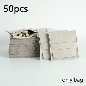 TEMU 50개 초극세사 주얼리 포장 선물 가방, 3.15X3.15인치, 벨벳 주얼리 파우치 (목걸이, 반지, 귀걸이, 팔찌용), 파티 및 생일 손님 사탕 가방 (대량 구매 가능)