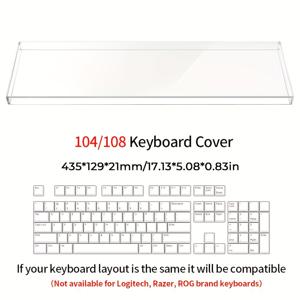 TEMU 투명 아크릴 키보드 먼지 방지 커버, 60/68/75/84/87/96/98/104키 메카닉 키보드에 적합, 방진 및 내구성, PMMA 재질, 간편한 설치, 키캡을 깨끗하게 유지하고 새것처럼 보이게 함|키보드|키캡|키캡