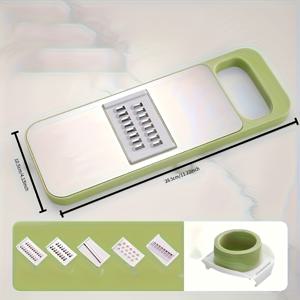 TEMU 다기능 스테인리스 스틸 야채 커터 및 그레이터 | 감자 슬라이싱 및 다지기, 야채 다지기, 추가 기능에 적합, 201 스테인리스 스틸 재질