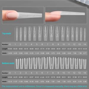 TEMU 240개 혁신적인 디자인 인터레이어 네일 익스텐션 몰드 | 긴 사다리꼴 및 타원형 페이퍼리스 트레이, 빠른 네일 익스텐션, 풀 사이즈 혼합 (보관 상자 포함), 전문가용 네일 도구 세트, 발레 및 아몬드 모양 익스텐션에 적합, 얇은 디자인