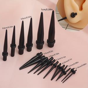 TEMU 14G에서 00G까지의 바디 피어싱 주얼리용 아크릴 테이퍼, 플러그, 터널 포함 18개 이어 스트레칭 도구 세트