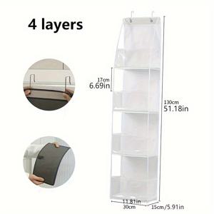 TEMU 1개 대용량 문걸이 정리백 - 내구성 강한 신발 보관함, 문뒤/신발장 호환 가능, 스니커즈용 (그레이) - 공간절약형 문걸이 정리함, 사무실/헬스장용