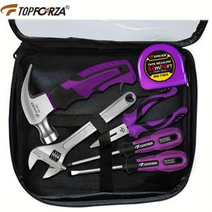 TEMU 아빠의 날 선물로 사용되는 7개의 가정용 공구 세트, 집 수리 손 도구 세트, 강철 망치, 십자 드라이버, 슬롯드 드라이버, 조절 렌치, 긴 코 플라이어, 가정용 유지 보수 도구 키트