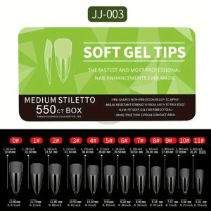 TEMU 550개/상자 소프트 젤 X 네일 팁, 반 매트 클리어 아크릴 네일 팁 사전 형성된 네일 팁 프레스 온 네일즈 네일 연장 매니큐어 도구 네일 아트를 위한|네일팁