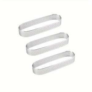 TEMU 3-팩 스테인리스 스틸 페이스트리 링, 타르트, 치즈케이크, 무스, 비스킷 베이킹, 디저트 몰드, 베이킹 용품