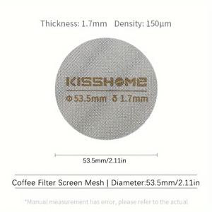 TEMU 316 스테인리스 스틸로 제작된 내열 퍼크 스크린 1개. 51mm, 53.5mm, 58.5mm 직경으로 제공됩니다. 이 재사용 가능한 커피 액세서리는 51mm, 54mm, 58mm 포트필터를 갖춘 Breville 머신용으로 설계되었습니다.