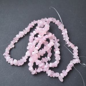 TEMU 천연 로즈쿼츠 구멍 있음, 연마된 타ඹ블스톤, 프리폼 롱바 팔찌 목걸이, 핸드메이드 비딩 DIY 팔찌 목걸이 재료 액세서리