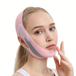 TEMU 이중턱 리프팅 벨트, V자형 얼굴 붕대, 얼굴 밴드, 고탄력 페이스 벨트, 여아 턱 관리에 적합