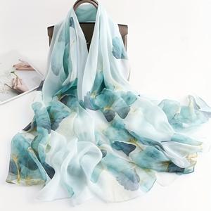 TEMU 여성용 새로운 오버사이즈 스카프, 가벼운 여름 숄, 장식적인 프린트가 있는 오래가는 다용도 스카프 (화이트웨어)