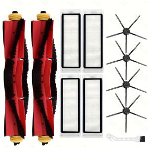 TEMU 샤오미 로보락 진공청소기용 11개 세트 내구성 교체 키트 - 2개의 메인 브러시, 4개의 HEPA 필터, 4개의 사이드 브러시 및 도구 포함 - E4, S4, S45, S5, S6 시리즈 호환, 바닥 청소 부착물|기능적인 청소 도구|주름 필터 디자인, 가정용 진공청소기