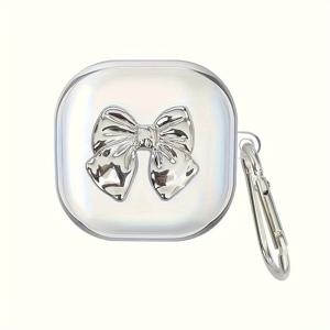 TEMU 삼성 갤럭시 Buds Pro 보호 케이스, Buds 2 이어폰 케이스, 실버 보우 Buds Live, Buds Pro 이어폰 쉘.