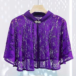 TEMU 여성을 위한 우아한 레이스 숄, 봄과 가을에 드레스 및 치파오와 매치하기에 완벽, 가벼운 가디건 겉옷, 스타일리시하고 다재다능한 어머니를 위한 케이프