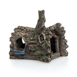 TEMU 신비로운 휴양지, 소박한 나무집 레진 물고기 은신처 - 생동감 있는 수족관 장식, 빈 그루터기 동굴, 물고기와 새우를 위한 완벽한 피난처