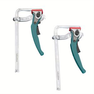 TEMU 내구성 강한 카본 스틸 퀵 릴리스 래칫 레일 클램프 2개, 목공 산업용 공구 액세서리에 적합