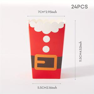 TEMU 10/24개 빨간색과 검은색 할로윈 파티 팝콘 상자, 음식 상자, 감자튀김 상자, 사탕 상자, 생일 파티 장식 및 가족 영화 밤용 스낵 상자, 파티 용품에 적합