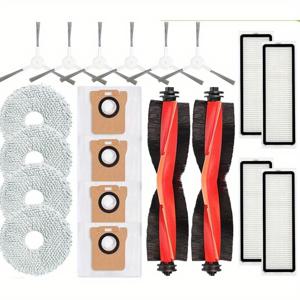 TEMU 샤오미 로봇 진공청소기 X20 Plus/ X20+용 20개 교체 부품 액세서리 메인 사이드 브러시 Hepa 필터 모프 천 먼지 가방