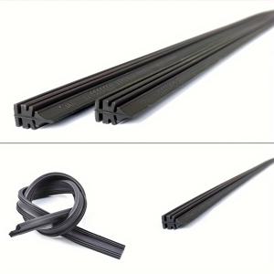 TEMU 4개 세트 자동차 와이퍼 교체 스트립 28인치 45도 와이프 각도 뼈 없는 구조 앞유리 청소 와이퍼 고무 스트립