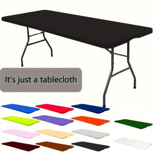 TEMU 1개 직사각형 반원 테이블보 | 폴리에스터 탄성, 주름 방지, 세탁 가능, 4/6/8피트 테이블에 적합, 결혼식, 파티, 브라이덜 샤워, 크리스마스, 할로윈, 레스토랑, 생일, 범용 장식에 이상적