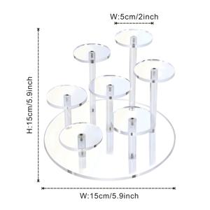 TEMU 다양한 레이어가 있는 원형 아크릴 디스플레이 스탠드. 향수, 립스틱, 보석, 피규어, 수집품 및 기타 작은 물품을 전시하기 위해 설계되었습니다.