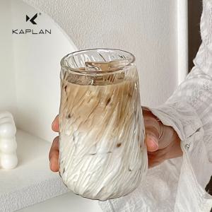 TEMU 글레이서 패턴 유리 커피 머그 - 대용량 아이스 아메리카노 라떼 컵 - 투명하고 스타일리시한 차가운 음료 컵 - 가정용 내열성 물컵, 크리스마스, 추수감사절 및 할로윈 선물로 완벽