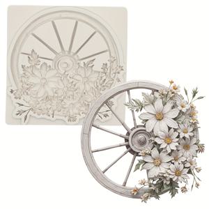 TEMU 휠, 플라워 실리콘 몰드, 레진, 클레이 몰드, 구미 케이크 초콜릿 실리콘 몰드 베이킹 몰드 슈가 케이크 도구 주방 베이킹 액세서리