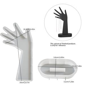 TEMU 2개 세트 주얼리 디스플레이 실리콘 몰드, 손 모양 반지 홀더 몰드, 에폭시 수지 석고 시멘트 콘크리트 주조용, DIY 주얼리 액세서리 공예, 홈 데코